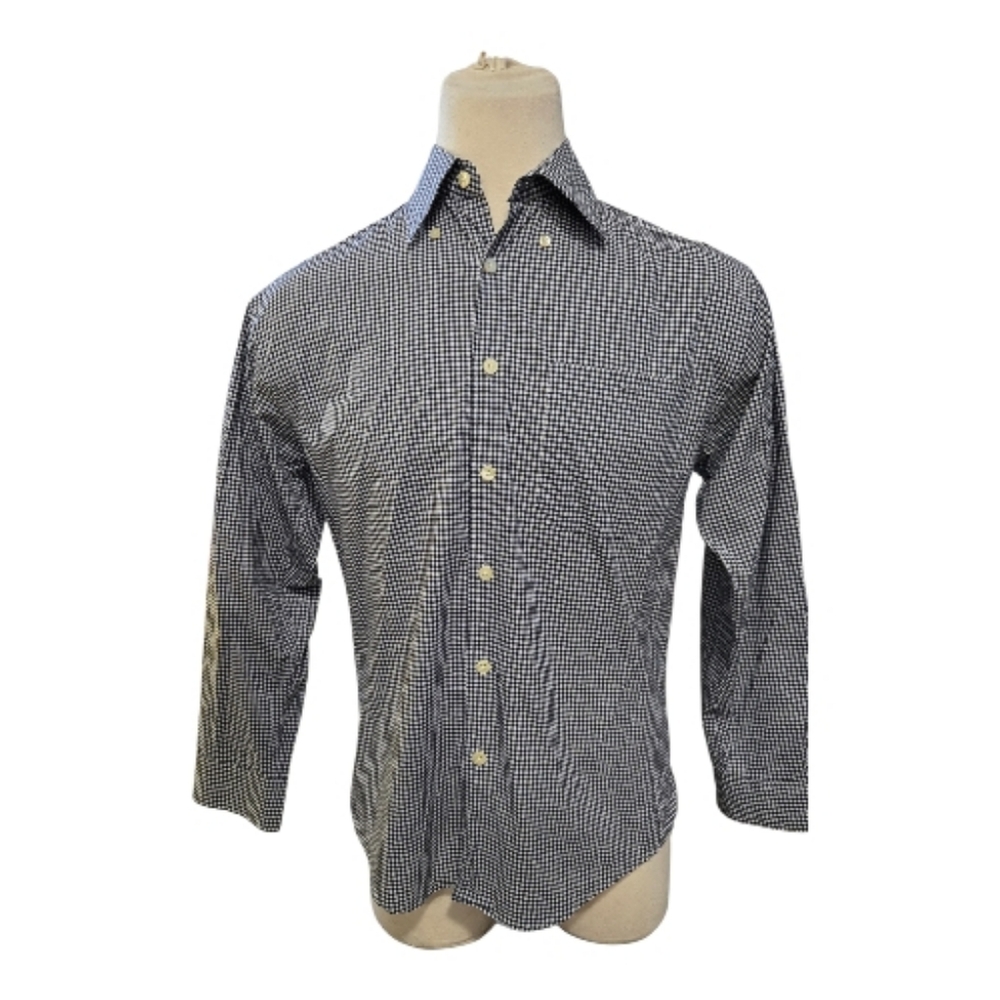 Greg Norman Collection Black and White Gingham Shirt